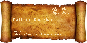 Meltzer Koridon névjegykártya